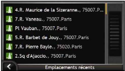 NAVMAN ICN 700 - Comment se rendre à un emplacement récent? - 4