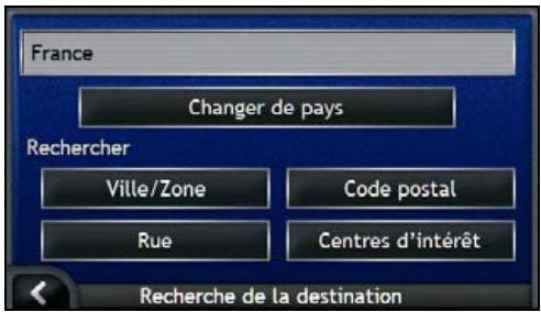 NAVMAN ICN 700 - Ouvrez l'écran Recherche de la destination - 3