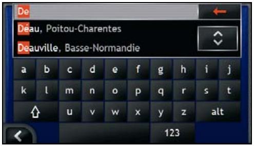 NAVMAN ICN 700 - Cherchez la ville/zone - 1