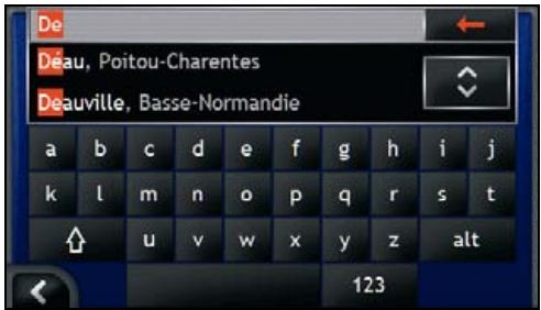 NAVMAN ICN 700 - Cherchez la ville/zone - 1