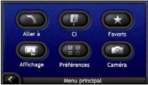 NAVMAN ICN700 - Ecran Menu principal - 1