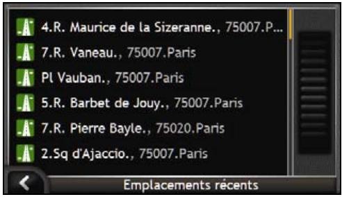 NAVMAN ICN700 - Comment se rendre à un emplacement récent? - 4
