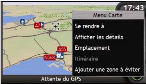 NAVMAN ICN700 - Comment utiliser le Menu Carte ? - 1