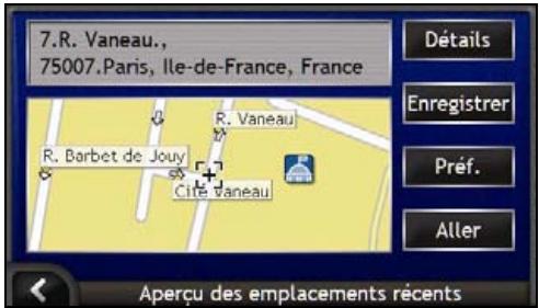 NAVMAN ICN700 - Comment se rendre à un emplacement récent? - 5
