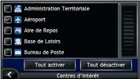 NAVMAN ICN700 - Comment activer les Centres d'intérêt ? - 6