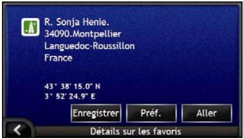 NAVMAN ICN700 - Comment visualiser les détails d'un Favori? - 5