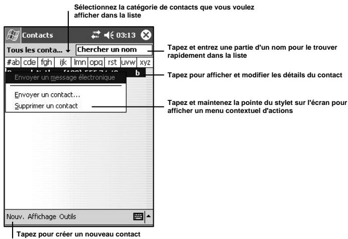 NAVMAN PIN570 - Contacts : enregistrement des coordonnées de vos amis et de vos collégues - 1