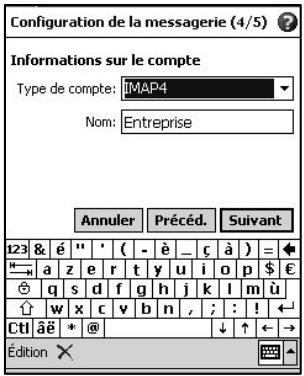 NAVMAN PIN570 - Création d'un nouveau compte dans Boite de réception - 4