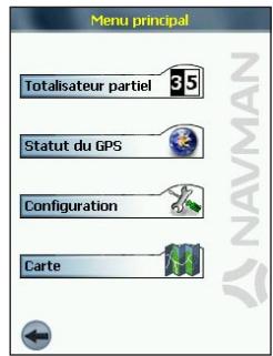 NAVMAN SPIN 100 - Ecran Menu principal - 2