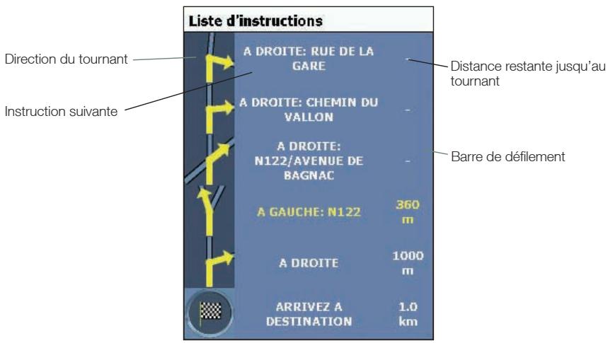 NAVMAN SPIN 100 - Ecran Instruction suivante - 3