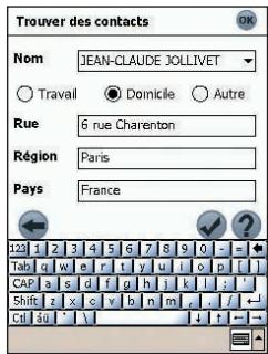 NAVMAN SPIN 100 - Se rendre à l'adresse d'un contact - 1