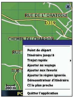 NAVMAN SPIN 100 - Utilisation de l'écran Carte en 2D pour programmer un itinéraire - 1