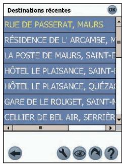 NAVMAN SPIN 100 - Se rendre à une destination récente - 1