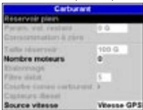 NAVMAN 8120 - Options du menu Paramétrage - 9