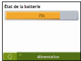 NAVMAN F15 - Comment surveiller le niveau de chargement de la batterie ? - 1