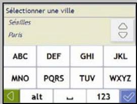 NAVMAN F15 - Utilisation de l'écran Clavier - 3