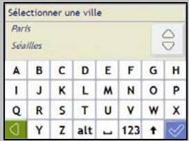 NAVMAN F15 - Utilisation de l'écran Clavier - 2