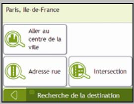 NAVMAN F25 - Utilisation de l'écran Recherche de la destination - 1