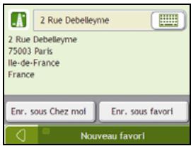 NAVMAN F25 - Comment enregistrer un favors ou Chez moi? - 1