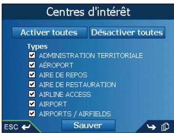 NAVMAN ICN 550 - Préférences de la carte — centres d’intérêt (CI) - 1