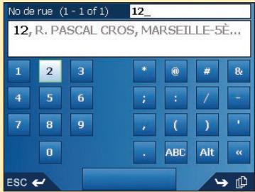 NAVMAN ICN510 - Cinquième étape : trouver le numéro de rue de destination - 1