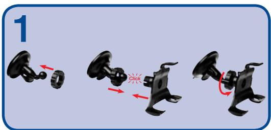 NAVMAN ICN510-520-SMARTST2005 - Assemblage du support à ventouse de l'iCN - 1