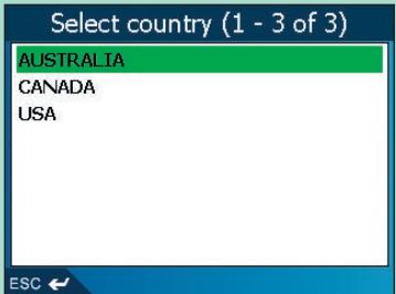 NAVMAN ICN510-520-SMARTST2005 - Deuxieme étape : Choix du pays de destination - 1