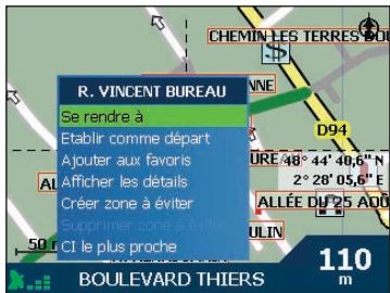 NAVMAN ICN510-520-SMARTST2005 - Enregistrement d'un favori à partir de l'écran Carte en 2D - 1