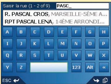 NAVMAN ICN510-520-SMARTST2005 - Quatrième étape : Trouver la rue qui correspond à votre point de destination - 1