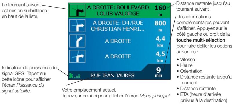 NAVMAN ICN510-520-SMARTST2005 - Ecran Quatre tournants suivants - 1