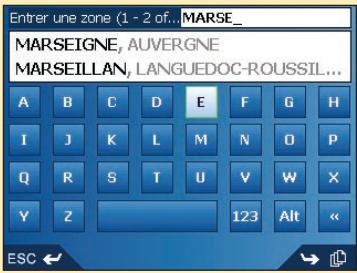 NAVMAN ICN520 - Troisième étape : Trouver la région de destination - 1