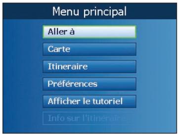 NAVMAN ICN520 - Ecran Menu principal - 1
