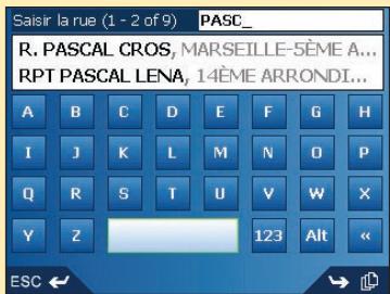 NAVMAN ICN520 - Quatrième étape : Trouver la rue qui correspond à votre point de destination - 1