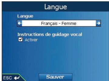 NAVMAN ICN520 - Choix de la langue - 1