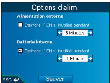 NAVMAN ICN520 - Preférences du matériel - Options d'alimentation - 1