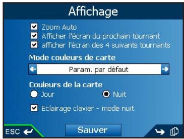 NAVMAN ICN520 - Preférences de la carte — Paramètres d'affichage - 2