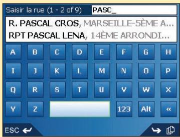 NAVMAN ICN520 - Quatrième étape : Trouver la rue de destination - 1