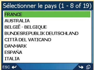 NAVMAN ICN550-SMARTSTV2 - Deuxieme étape : Choix du pays de destination - 1