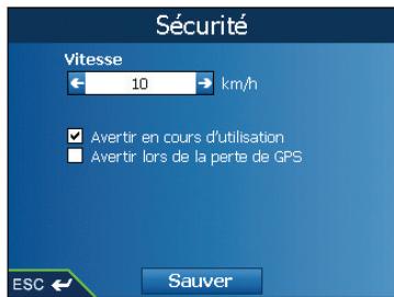 NAVMAN ICN550-SMARTSTV2 - Preférences d'alarmes - Vitesse et signaux GPS - 1