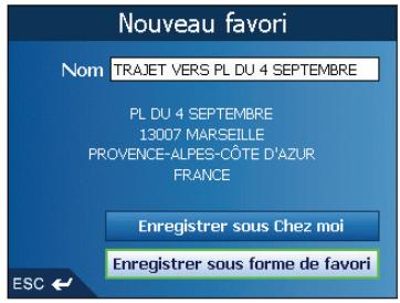 NAVMAN ICN550-SMARTSTV2 - Enregistrement d'un favori - 1