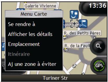 NAVMAN N-SERIES-B2-TRAFFIC - Comment utiliser le menu carte ? - 1
