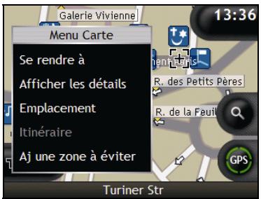 NAVMAN N-SERIES-T1MODULE - Comment utiliser le menu carte ? - 1