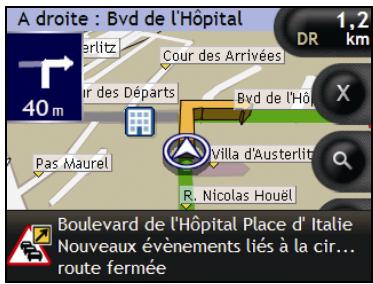 NAVMAN N-SERIES-T1MODULE - Comment savoir qu'un événement lié à la circulation se produit ? - 1
