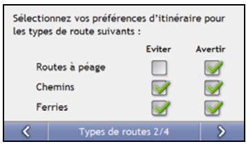 NAVMAN S-SERIES 3D - Types de routes 2/4 - 5