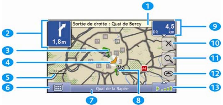 NAVMAN S-SERIES 3D - Écran Vue d'ensemble de l'itinéraire - 1