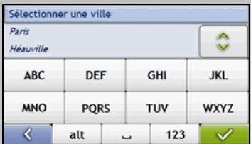 NAVMAN S50 3D - Utilisation de l'écran clavier - 3