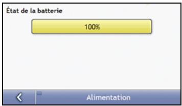 NAVMAN S50 3D - Comment surveiller le niveau de chargement de la batterie ? - 1