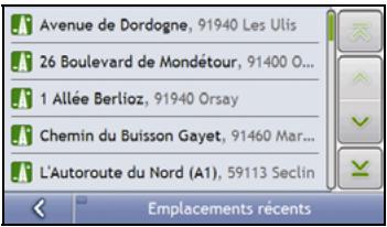 NAVMAN S50 3D - Comment se rendre à un emplacement récent ? - 2