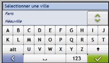 NAVMAN S70 3D - Utilisation de l'écran Clavier - 2