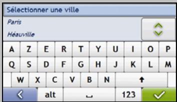 NAVMAN S70 3D - Utilisation de l'écran Clavier - 1